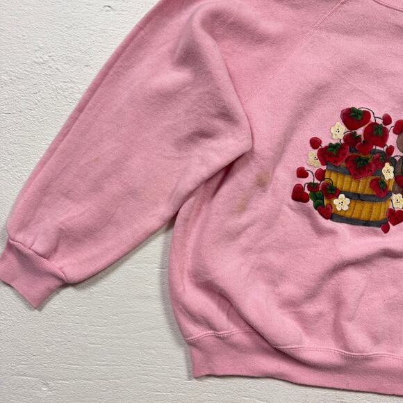 Vintage 80s Bunny Strawberries Graphic Crewneck Sweatshirt, Size 2X - Picture 9 of 10